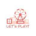 Kids Land Playground And Entertainment Club Colorful Promo Sign With Ferris Wheel For The Playing Space For Children