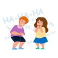 Kids Laughing Together From Funny Joke Vector