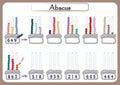 Abacus for Numbers up to 999, math worksheet for kids