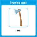 Kids learning cards. Axe