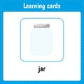 Kids learning cards. Jar