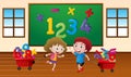 Kids learning math in classroom Royalty Free Stock Photo