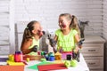 Kids learning and playing Royalty Free Stock Photo