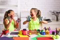 Kids learning and playing Royalty Free Stock Photo