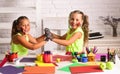 Kids learning and playing Royalty Free Stock Photo