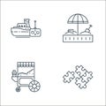 kids line icons. linear set. quality vector line set such as puzzle pieces, popcorn, sandbox