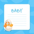 Kids Lined Notepad with Hatched Baby Animal in Cracked Shell Vector Template