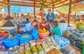 Kids in market stall, Kakku, Myanmar