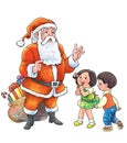 Kids meet santa during Christmas Royalty Free Stock Photo