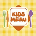 Kids menu