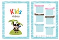 Kids menu design