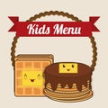 Kids menu pancake syrup butter