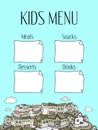 Kids menu vector template Royalty Free Stock Photo