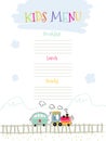 Kids menu vector template Royalty Free Stock Photo