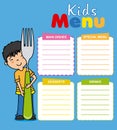 Kids menu vector template Royalty Free Stock Photo