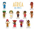 Kids and nationalities of the world vector: Africa. Royalty Free Stock Photo