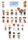 Kids and nationalities of the world vector: Europe Set 2 of 2. Royalty Free Stock Photo