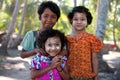 Kids from Ngwe Saung , Myanmar Royalty Free Stock Photo