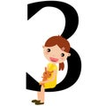 Kids & Numbers Series -3 Royalty Free Stock Photo