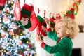 Christmas presents for kids. Advent calendar. Royalty Free Stock Photo