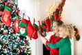 Christmas presents for kids. Advent calendar Royalty Free Stock Photo