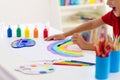 Kids paint. Child painting. Little boy drawing Royalty Free Stock Photo