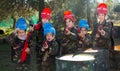 Kids paintball players ready for playing outdoor Royalty Free Stock Photo