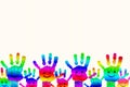 Kids Painted Hand art colorful rainbow hand prints