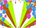 Kids party with balloons blue and pink on background Royalty Free Stock Photo