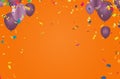 Kids party with balloons dark pink on background Royalty Free Stock Photo