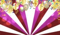 Kids party with balloons gold and silver on background Royalty Free Stock Photo