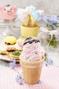 Kids party: pink ice cream cone