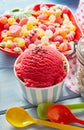 Kids party sweets, candy and berry ice-cream Royalty Free Stock Photo