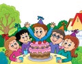 Kids party topic image 4 Royalty Free Stock Photo