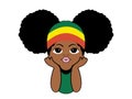 Kids Peeking Afro Girls Peekaboo Vector illustration