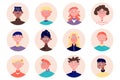 Kids people avatars isolated set. Diverse boys and girls with different looks Royalty Free Stock Photo