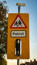 Kids and people crossing sign Royalty Free Stock Photo