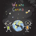 Kids planet care, earth day Royalty Free Stock Photo