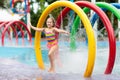 Kids at aqua park. Child in swimming pool Royalty Free Stock Photo