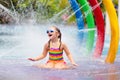 Kids at aqua park. Child in swimming pool Royalty Free Stock Photo