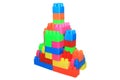 Kids play with colorful blocks,bricks making nice concept