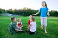 Kids play duck duck goose Royalty Free Stock Photo