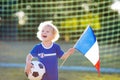 France football fan kids. Children play soccer Royalty Free Stock Photo