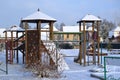 Kids play ground in winter