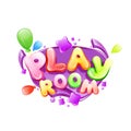 cartoon kids play room poster template