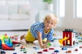 Kids play with toy cars. Children playing car toys Royalty Free Stock Photo