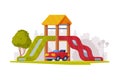 Kids Playground as Urban Summer Public Area for Playing Vector Illustration Royalty Free Stock Photo