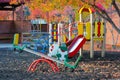 Kids playground in autumn