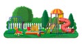 Kids playground kindergarten panorama