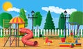 Kids playground kindergarten panorama